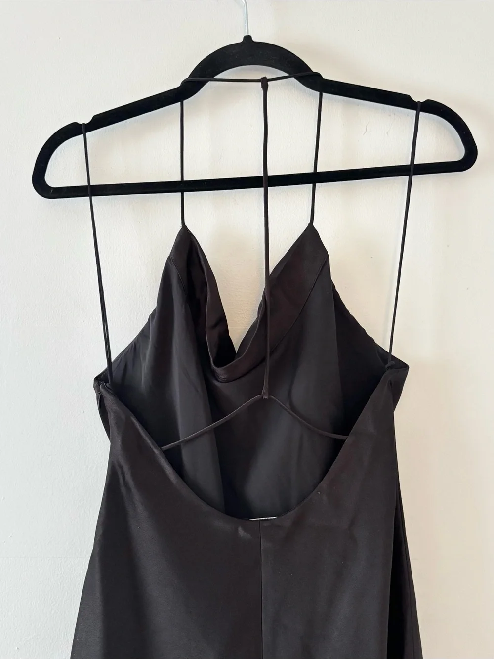 Alice + Olivia Harmony Mini Slip Dress Cowl Neck Sleeveless Lined Formal Black - Picture 7 of 8